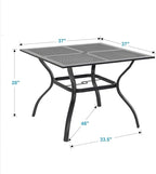 Sophia & William Metal Outdoor Dining Table, Square Mesh Patio Table with 1.57" Umbrella Hole, Coffee Bistro Table for Garden Lawn, 37"x 37"