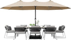 Joyside 15FT Large Patio Umbrella with Base Included, Outdoor Double Sided Umbrella, Rectangle Umbrella with Crank Handle, 12 Sturdy Ribs for Deck, Porch and Pool