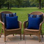 RSH DECOR: Sunbrella Square Throw Pillows Set of 2 | 20" x 20" | Water and Fade-Resistant Performance Fabric | Outdoor Pillow Covers with Down-Alternative Inserts | Made in USA (Canvas True Blue)