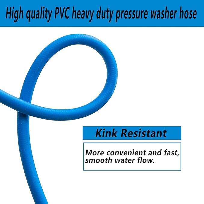 Pressure Washer Hose – 1/4" X 100 FT High Power Washer Extension Hose – Kink & Wear Resistant High Pressure Hose for Replacement – Compatible with M22 Fittings – 3600PSI