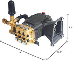 Canpump CE 3648 G Pressure Washer Pump – 3600 PSI, 4.8 GPM, 1″ Shaft, Horizontal, Triplex, Premium External Unloader w/Extended Bypass – Commercial Power Washing – for 13 HP Gas Engines