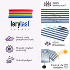 Midtown Umbrellas Wooden 2-8 Feet Outdoor Patio Umbrella, Terylast Navy & White Stripes Fabric, Aluminum Frame For Backyard Umbrella, Deck Umbrella, Garden Umbrella & Pool Umbrella - Wooden Pole