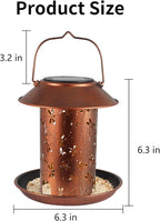 Bird Feeders for Outdoors Dragonfly Solar Lanterns Outdoor Waterproof Garden Decor Gifts for Women Mom Grandma Metal Solar Decoration Outside LED Lanterns for Yard, Patio, Lawn, Pathway(2 Pack)
