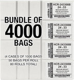 Aluf Plastics High Density Trash Bags, 16 Gallon, 4000 Count, 8 Micron (eq), 24" x 33", Black, for Bathroom, Office, Industrial, Commercial, Janitorial, Municipal, Recycling