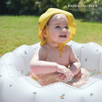 Inflatable Baby Pool, Portable Paddling Baby Swimming Pool, Toddlers for Ages 0-3 Years Girls and Boys, Indoor& Outdoor, Garden and Backyard Summer Water Party, 35.4x9.8 in(White)