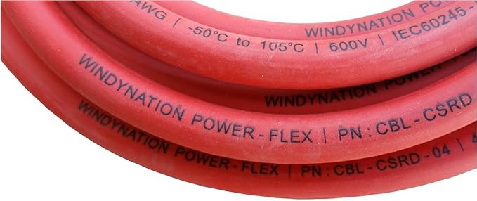 WindyNation 2 Gauge AWG (8 Feet Black + 8 Feet Red) Power Inverter Battery Cable Wire Kit for DC to AC Inverters RV, Car, Solar, Marine, Off-Grid