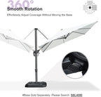 PURPLE LEAF 8 Feet Patio Umbrella Outdoor Cantilever Square Umbrella Aluminum Offset Umbrella with 360-degree Rotation for Garden Deck Pool Patio, White