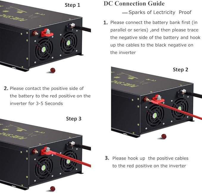 WZRELB 8000W 48V 120V Pure Sine Wave Power Inverter with 2 AC Outlets,Bipolar High-Frequency Inverter, RBH-800048