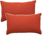 Pack of 2 Patio Lumbar Pillows, 12"x20" Fade Resistant Outdoor Waterproof Lumbar Pillow with Inners, Decorative Garden Lumbar Cushions for Home Patio Terrace Sofa Use