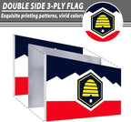 FLAGWIN New Utah Flag 3x5 FT - 3 Ply Double Sided Polyester Flag with Brass Grommets - Vivid Color and Fade Proof State of New Utah Flags 3x5 Outdoor
