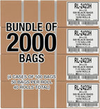 Aluf Plastics T-Tough Roll Pack Low Density Repro Blend Star Seal Coreless Rolls Bag, 7-10 Gallon 1.0 Mil 23" Length x 24" Width, H Strength, Black (Pack of 2000)