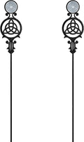 Touch of Class Pathways Reflective Driveway Marker Stake Set of Two for Outdoor Use | Celtic Knot Emblem Design | Personalized Tall Reflector Set of 2 | Black Durable Finish