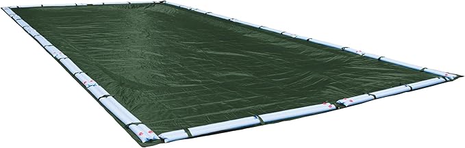 Robelle 16 x 24 ft Heavy Duty Green Winter Pool Cover for Inground Pools, 5 ft Overlap (21 x 29 ft Cover Size), Solid 8 x 8 Scrim, 2.36 oz/yd2, 10-Year Warranty, Style: 321624R