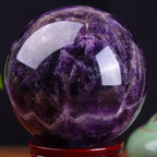 6-7CM/2.36-2.76inch Natural Crystal Ball Amethyst Sphere Hand Polished Decorative Sphere Healing Crystals Ball Healing Stone Crafts Fengshui Home Decoration Collect Gifts(Amethyst, 60-70mm)