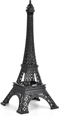 ESHATO Black Metal Eiffel Tower Statue, 10inch Decorative Figurine Replica Stand Holder for Cake Topper Table Decor Gift Party Home Decoration