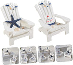 Veemoon 2pcs Miniature Wooden Beach Chair Decor Nautical Ornaments for Home Office Charming and Elegant Design for Christmas Weddings Birthdays and Festivals