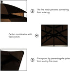 Hugline Outdoor Replacement Canopy Top Double Tier Gazebo Roof Cover for Lowe's Allen Roth 10x12 Gazebo #GF-12S004B-1 (Brown)
