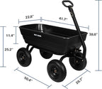 BILT HARD 1200 lbs 7 Cu Ft Poly Garden Dump Cart with 2-in-1 Convertible Handle, No Flat Tires, Quick Release, Dump Wagon Heavy Duty for Yard, Outdoor