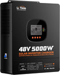 LiTime 5000W Solar Inverter Charger, 48V DC to 120V AC Pure Sine Wave Inverter, Parallel Split-Phase for 240V, Build in 100A MPPT Solar Charger Controller for Home Backup, Off-Grid, Farm