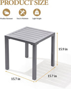 Crestlive Products Aluminum Outdoor Side Table Set of 2, Pool Lounge Chair Side Table, Weather Resistant Small Square Coffee End Table for Patio, Yard, Garden, Porch, Deck, Outdoor