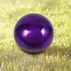 Stainless Steel Purple Gazing Ball - 5 Inch Mirror Reflective Sphere for Garden Decor Eye-Catching Outdoor Ornament