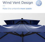 10' X 13' Patio Umbrella with Base Included Outdoor Large Rectangle Offset Cantilever Umbrellas Double Top Heavy Duty Windproof with 360-degree Rotation for Pool Garden Deck