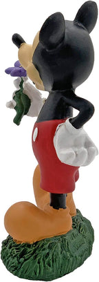 Disney Mickey Purple Flower Everyday Outdoor Garden Statue, 6 inches high, Officially Licensed Disney Product