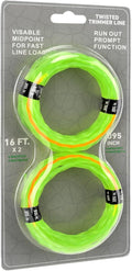 2-Pack 095 Trimmer Line Heavy Duty, Professional Twisted Weed Wacker String for Gas and Electric Grass Trimmer and Brushcutters, Pre-Cut Dual Color 3-section Fast-positioning Twisted Trimmer Line 14FT