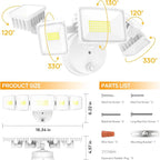 Onforu 120W 12000LM Dusk to Dawn Outdoor Lighting,5 Heads Flood Lights Outdoor,6500K Super Bright Outdoor Lighting,IP66 Waterproof Hardwired LED Security Lights for Garage,Yard,Outside