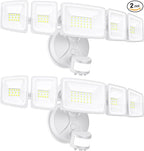 Onforu 5 Heads 55W LED Security Lights Motion Sensor Outdoor, 360° Wide Angle Illumination, 5000LM Flood Light, 6500K, IP65 Waterproof, Hardwired Wall Light for Garage, Yard, Porch, Entryway (White)