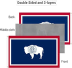 AMZFLAG Wyoming State Flag 3x5 ft Outdoor, Heavy Duty 3 Ply Polyester WY Wyoming Flags with 2 Brass Grommets, Patriotic Double Sided State of Wyoming Flag