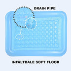 Inflatable Pools for Kids and Adults, 82" X 57" X 25" Kiddie Pools with Inflatable Soft Floor, Durable Family Swimming Pool for Backyard, Garden or Indoor (Blue)