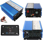 AIMS Power 600 Watt / 1200 Watt Peak Pure Sine Power Inverter 12 Volt DC to 120 Volt AC ETL Listed with Remote