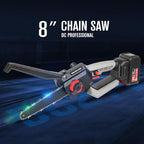 8 Inch Mini Chainsaw, 1150W 5000RPM Brushless Handheld Electric Chain Saw with Chain Guide Plate 2x3.0A Batteries And Other 6 Accessories