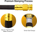 30ft Lightweight Flexible Garden Hose,Non-Slip Handles,Non-kink Hose,Solid Brass Fitting for Boats, RV Water Hose,Marine Washdown,Lawn,Garden,Leakproof TPE Hose(GreenBlack, 30 FT)