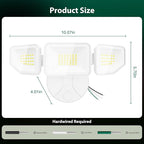 65W LED Flood Light Outdoor, 6500 Lumen Super Bright Security Lights, 3 Adjustable Heads, IP65 Waterproof, 6500K Daylight Wall Mount Outdoor Flood Light for Yard, Garage