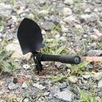 Finidel Folding Shovel, Lightweight with Compass, High Carbon Steel Camping Shovel Survival Shovel - Camping, Adventure, Garden, Emergency (Black) 3-in-1 Multifunction