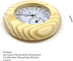HJJKKH Sauna Thermometer Hygrometer,2 in 1 Indoor Wooden Sauna Fahrenheit Hygrothermograph for Sauna Room Humidity Temperature Measurement,Sauna Accessories (Pine-Round)