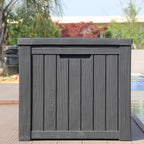 BTEXPERT 150 Gallon Outdoor Storage Container Deck Box with Metal Support Rods for Patio Furniture Garden Tools Cushions Waterproof Lockable UV Resistant Resin