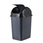 Superio Small 2.5 Gallon Plastic Trash Can with Swing Top Lid, Compact, Slim Waste Bin for Under Desk, Office, Bedroom, Bathroom, Dorm Room, 10 Qt. Portable Garbage Can (Dark Gray, 2