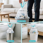 OKKEAI 1.2 Gallon Mini Drawstring Trash Bags, Small Bathroom Garbage Bags 5L – Leak-Proof Tear-Resistant Wastebasket Liners for Bathroom, Office 70 Count