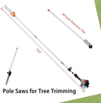 33cc 2-Cycle Gas Multi-Trimmer | 10-in-1 String Trimmer w/Rotatable 40” Pole Saw, Weed Eater Weed Wacker, Brush Cutter & Hedge Trimmer Gas for Lawn, Yard, Garden Care, All-in-one Garden Tool