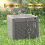 32 * 2 Gallon Outdoor storage deck Box Waterproof ，garden tool,backyard cushion,poolside storage,Small delivery boxes for outside,Two Boxes/set (Rattan Gray