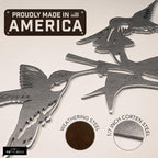 METALBIRD - Hummingbird Honeys - Outdoor Tree Ornaments in Corten Steel - Metal Art Proudly Made in The USA
