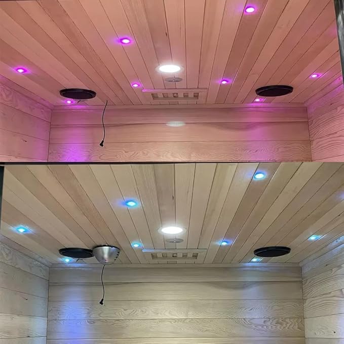 Full Spectrum Infrared Sauna for 2 Person, Upgraded WiFi Control Indoor Red Light Therapy Canadian Hemlock Wood Home Spa Saunas, Speaker, Oxygen bar, Reading & 7-Color Light, 1750 W, 110V US Instock