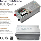 Morningstar SureSine 1000W Pure Sine Wave Off-Grid Inverter - 24VDC, 120VAC, 60Hz, Hard Wired AC Terminals (SI-1000-24-120-60-HW) - DC to AC Converter, Solar/Non-Solar Systems, Bluetooth Mobile Apps