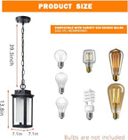 JYZ Dusk to Dawn Outdoor Hanging Light, Exterior Pendant Lantern Dusk Till Dawn, Modern Contemporary Indoor Outdoor Chandelier Lamp Ceiling Mount for Front Porch Entry Gazebo Patio Garden Pergola
