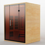 Full Spectrum Infrared Sauna for 3 Person, Upgraded WiFi Control Indoor Canadian Hemlock Wood Home Spa Saunas with Red Light Therapy, Speaker, Oxygen bar, Reading & 7-Color Starry Light, 2100W, 220V
