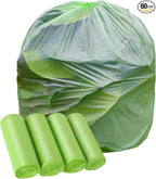 Biodegradable Trash Bags 13+ Gallon-Plant-Based Tall Kitchen compostable Waste Bags, Heavy Duty 1.18 Mil & Leakproof, 50 L, Fits 13 Gallon Bins, Recyclable -Strong Large Trash Bags (60 Count)