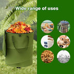 Collapsible Pop Up Trash Can, Outdoor Recycling Bin 13.8x15.8 in, 600D Oxford Cloth Yard Waste Bags, Camping Trash Can With Clip and Zip Lid (1Pcs-Green 10 Gallons)